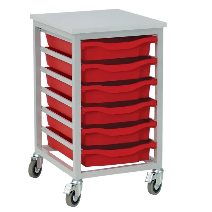 Metal Tray Storage unit - 6 shallow trays