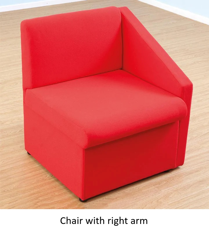 Reception chair with right arm