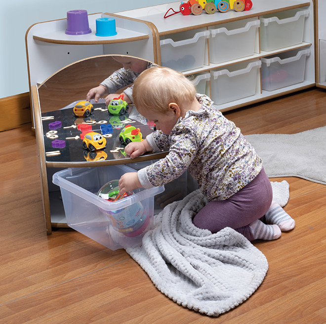 Nursery Mini Shelf with Mirrors - Image 3