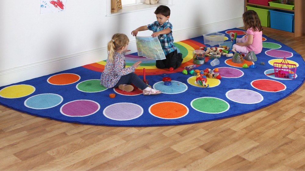 Rainbow Semi-Circle Carpet 4x2m
