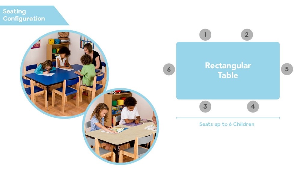 Height adjustable rectangular table