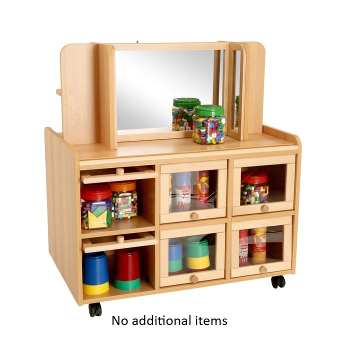 Double sided unit with doors - display mirror no additional items