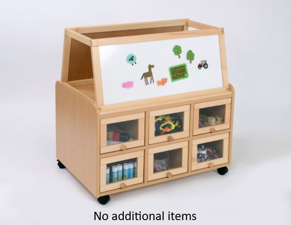 Double Sided Unit with Doors - Dry Wipe Magnetic Easel Top - Image 2