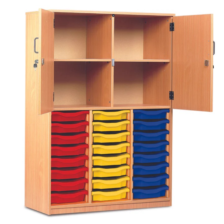 24 Shallow Tray Storage Cupboard – Half Doors