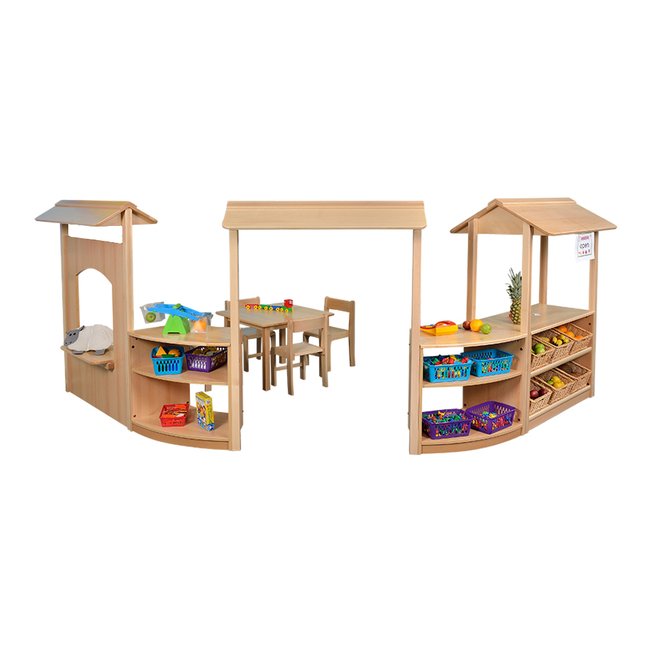 Room Scene Set two classroom furniture in beech