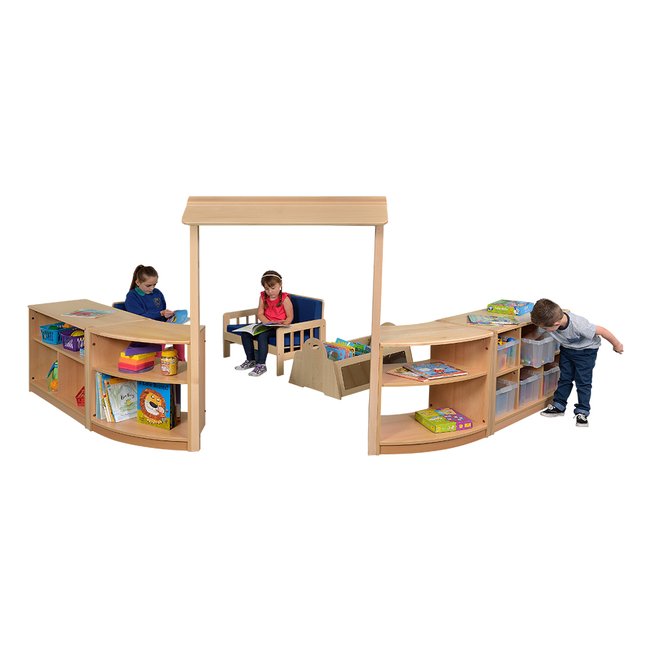 Room Scene Set 3 furniture with entry way arch and shelving