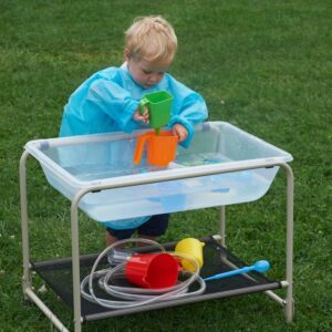 Clear Sand and Water Tray with stand - easy to move nursery sand and water play
