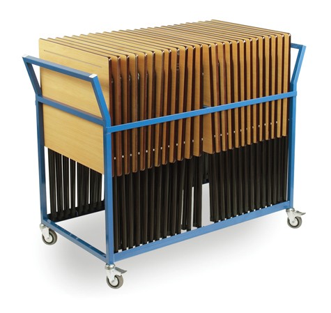 Exam Desk Trolley loaded with 25 exam desks.