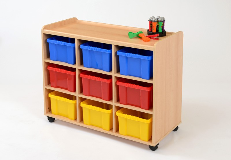 Storage Unit with 9 Deep Plastic Trays - Image 2