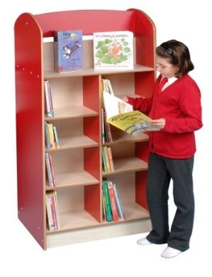 Child reading a book in front of a Double Sided Bookcase - H1500mm