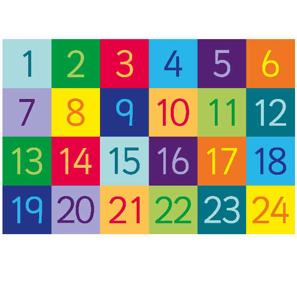 Rainbow 1-24 Numbers Carpet 1.5x1m - Image 2
