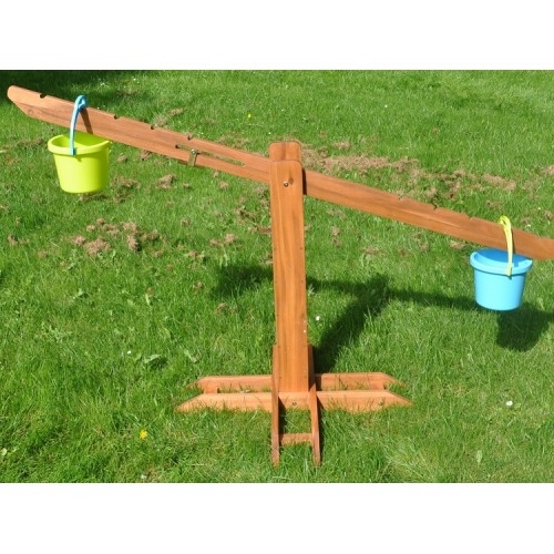 Giant wooden Balance Scale for outdoor use.