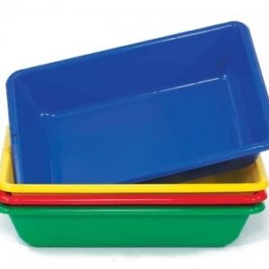 Set of 4 Sand and Water trays in blue, yellow, red and green. For primary and nursery children
