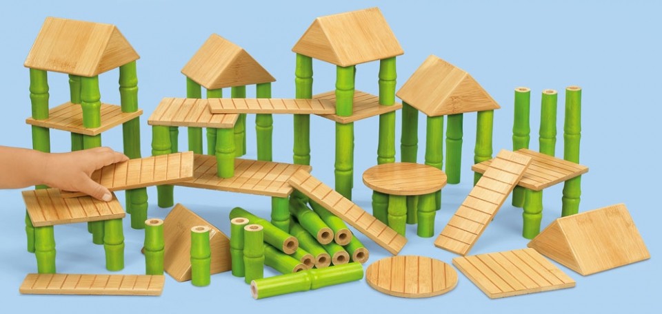 Bamboo Building Blocks - 80 Pieces - Image 2