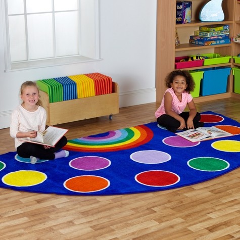 Small Rainbow Semi Circle Carpet
