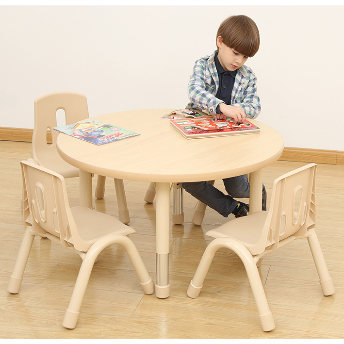 Elegant round classroom table.