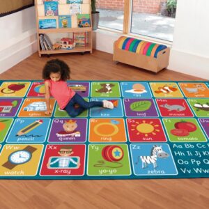 Child sat on a Alphabet Carpet size 3x2m