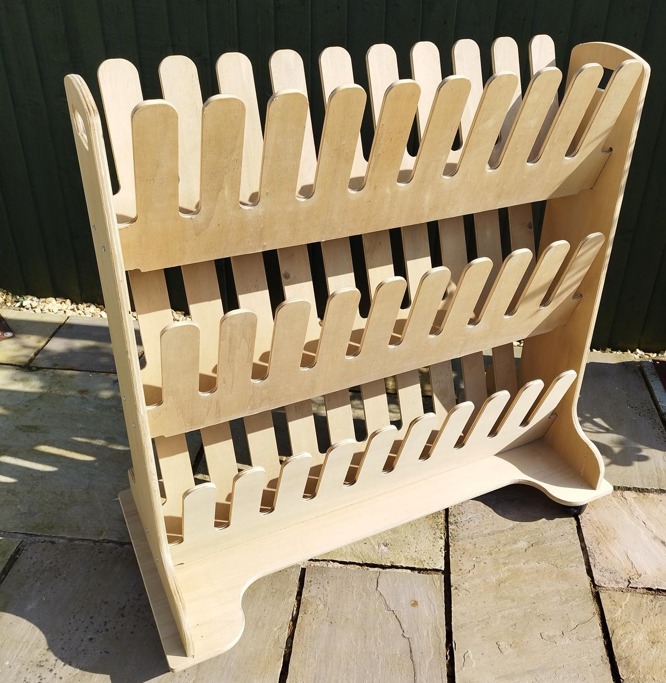 Outdoor Wooden Welly Rack - Empty