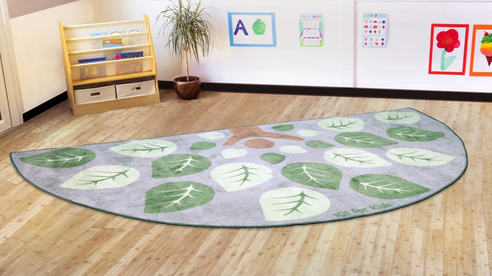 Semi Circle Leaf Placement Carpet with 15 leaves for children and 1 teacher place