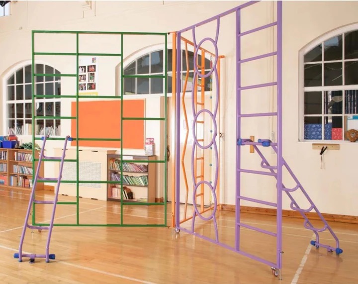 Rainbow climbing frame for school hall gym