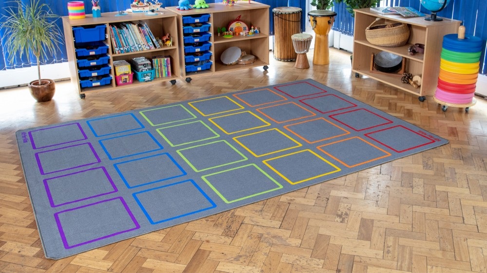 Rainbow Squares Carpet 3x2m - Image 2