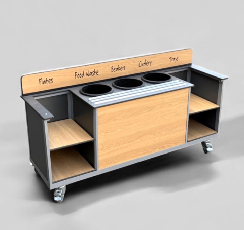 Compact Aqua Smart Clearing Trolley - Split Shelves