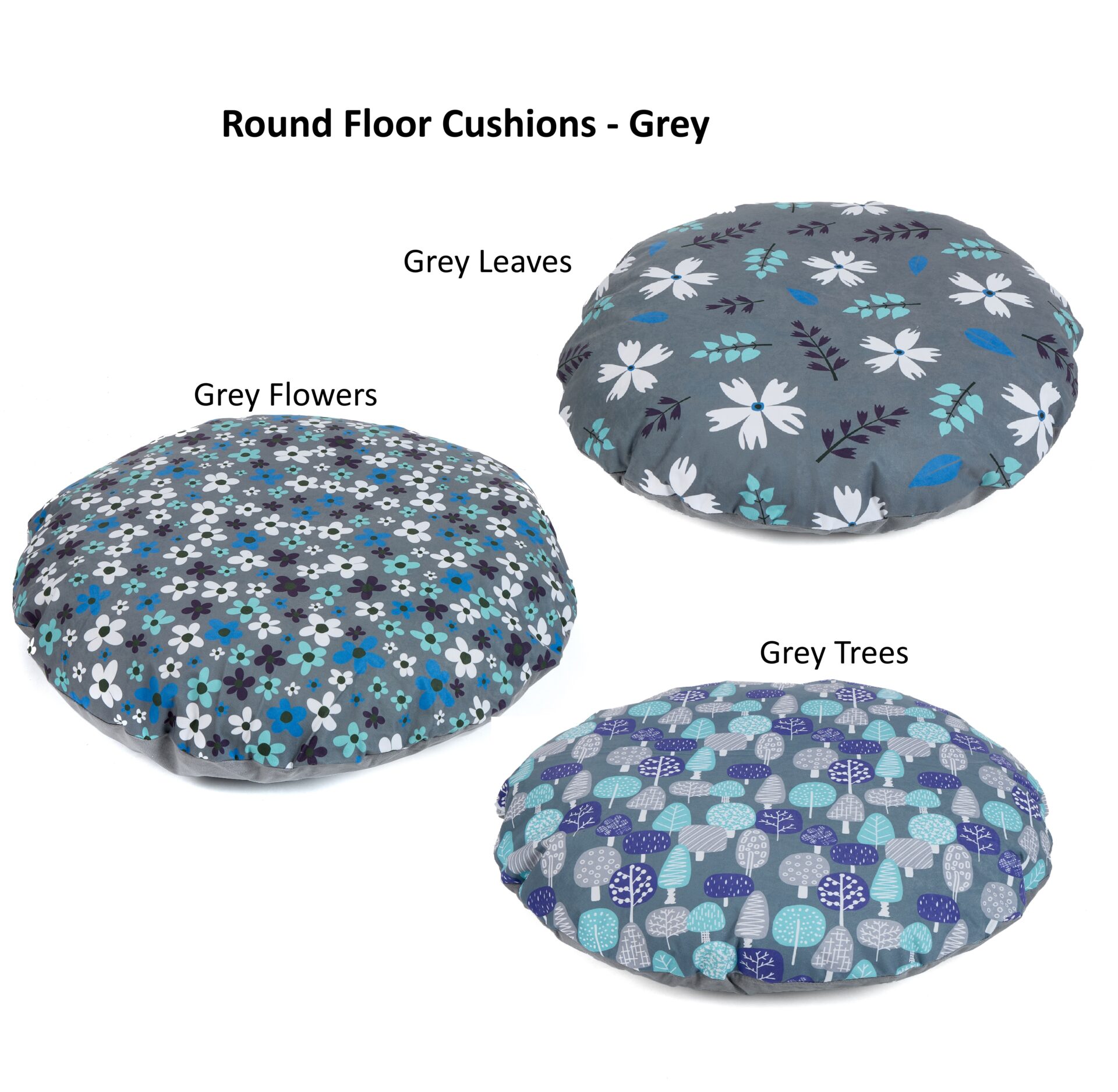 Round Floor Cushion Grey