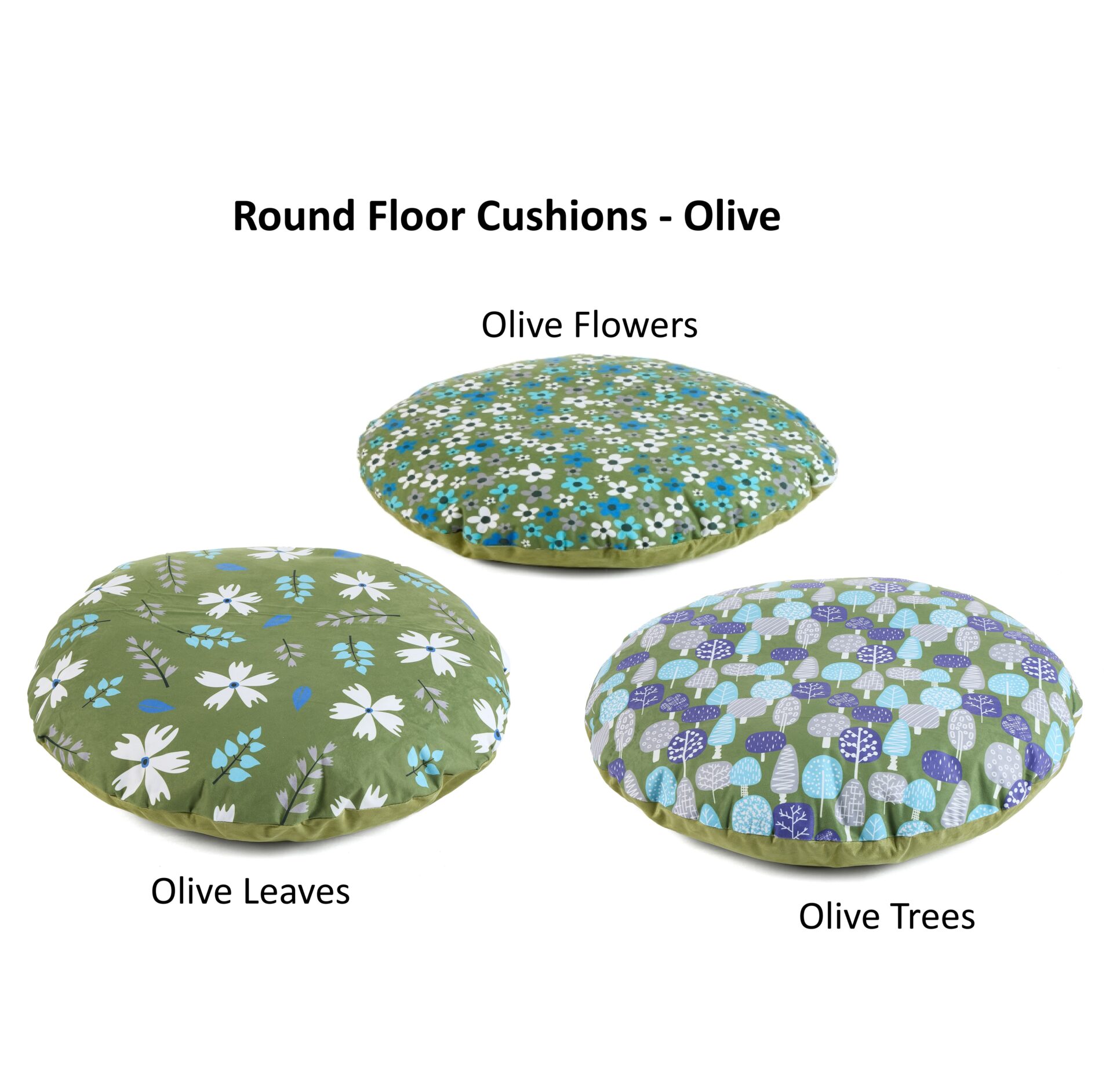 Round Floor Cushions Olive