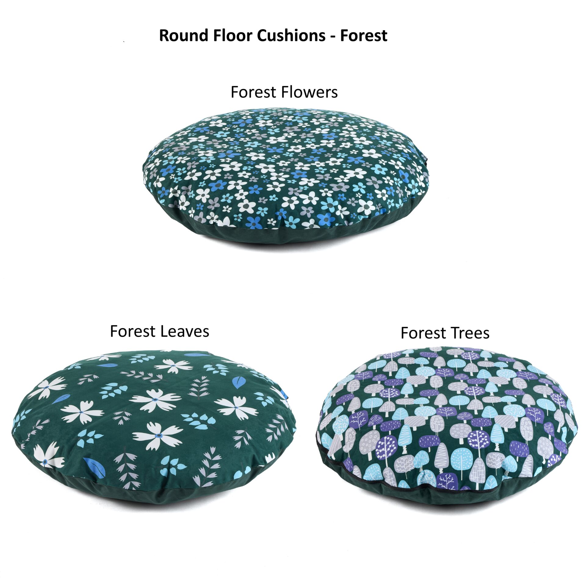 Round Floor Cushions Forest