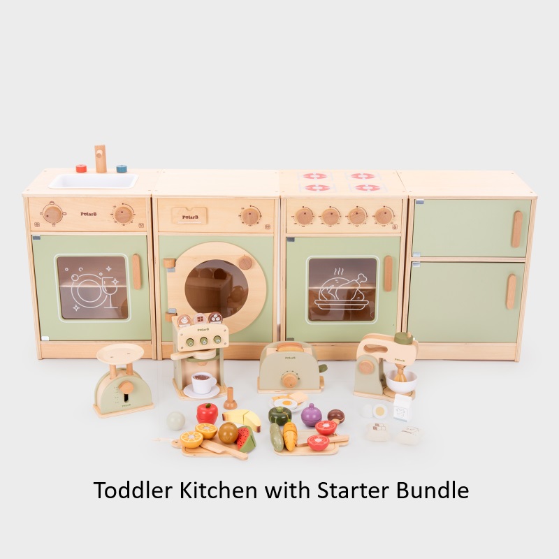 Toddler kitchen with accessories