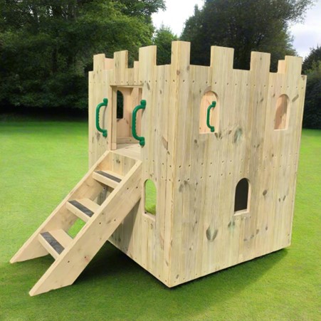 Wooden Castle Climber & Slide - Image 3