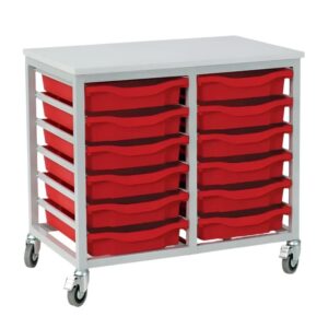 Metal Tray Storage unit - 12 shallow trays