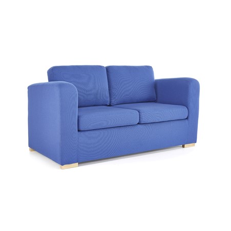 Blue Richmond Sofa with blue upholstered seats and square arms