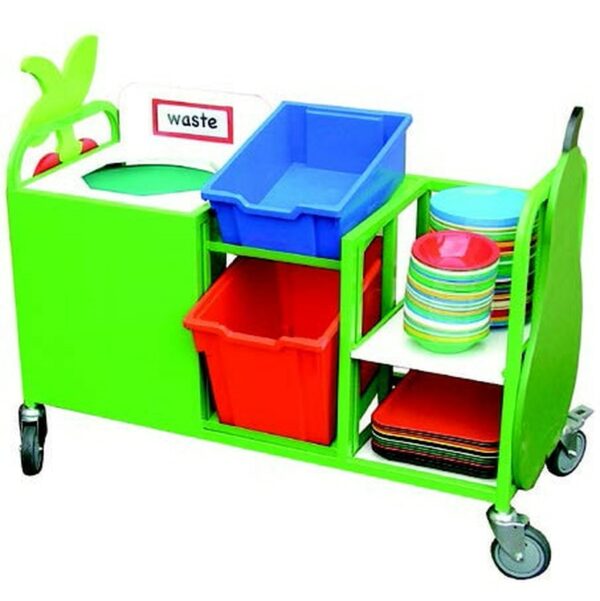 Mini Waste Trolley with Pull out shelf for schools
