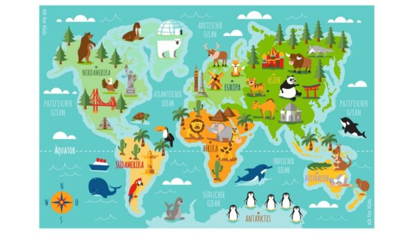German Animals and Places of the World Carpet