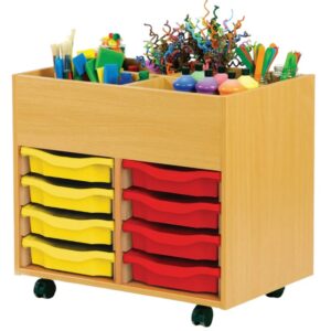 4 Bay kinderbox with tray storage