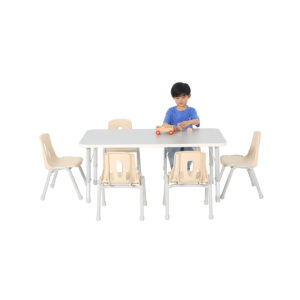 Thrifty Rectangular Table for 6 children with height adjustable legs