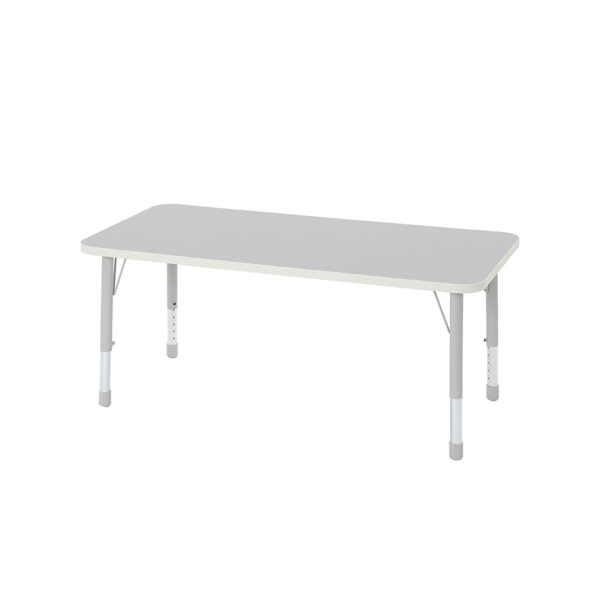 Thrifty Rectangular Classroom Table in grey to seat 8 children