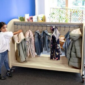 Wooden Cloakroom Trolley - 30 Coats