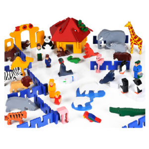 Wooden Zoo and Animals Play Set