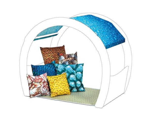 Cosy Cove Accessory set with pillow and fabric canopy in Under The Sea colourways