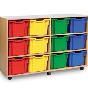 12 Tray Extra Deep Storage Unit with multi coloured trays