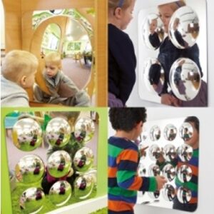 Set of 4 Acrylic Convex Mirror panels with 1 dome, 4 domes, 9 domes and 16 domes on each panel