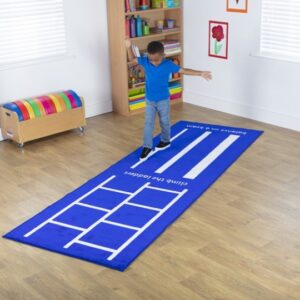 Child playing on a Balance Beam and Ladders Carpet