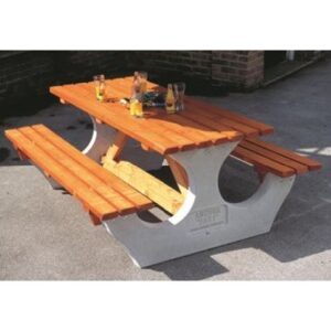 Concrete and Timber Picnic Bench - 8 Seater