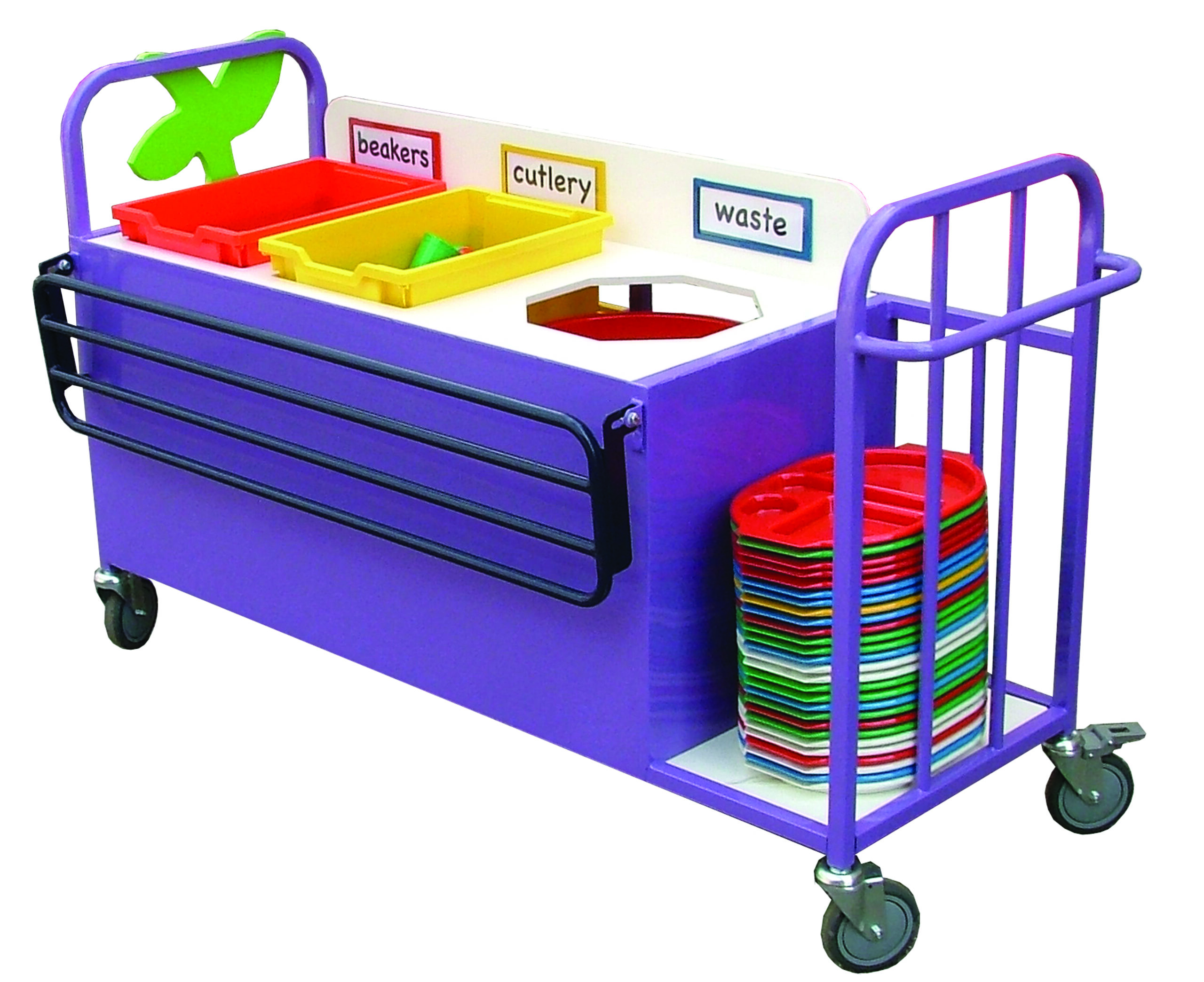 Panelled Front Clearing Trolley with Tray Runner