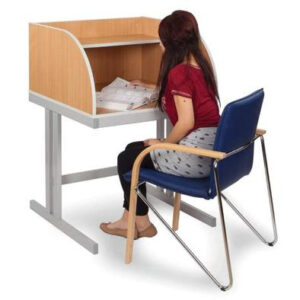 Curved Study Carrel with Cantilever Legs