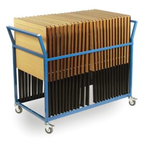 Exam Desk Trolley loaded with 25 exam desks.