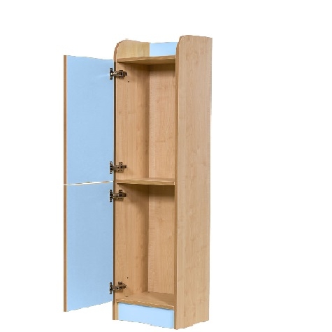 Powder Blue, two door Kubbyclass primary school locker with one shelf inside