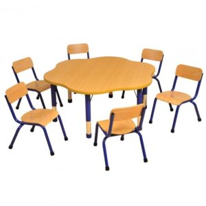 Milan Flower Table - 1200mm with six chairs